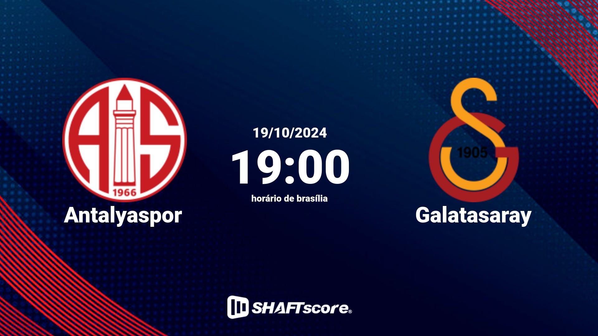 Estatísticas do jogo Antalyaspor vs Galatasaray 19.10 19:00