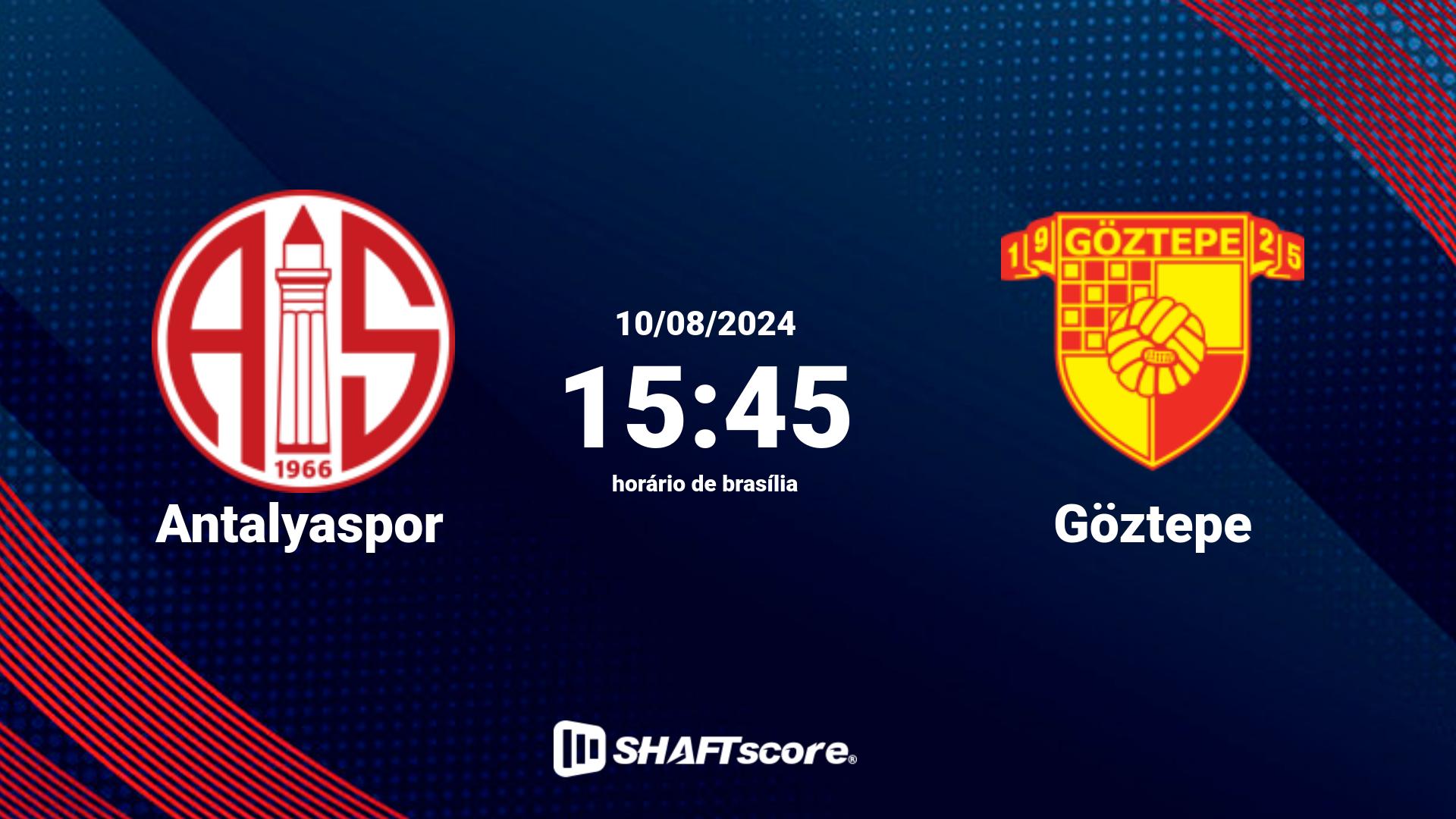 Estatísticas do jogo Antalyaspor vs Göztepe 10.08 15:45