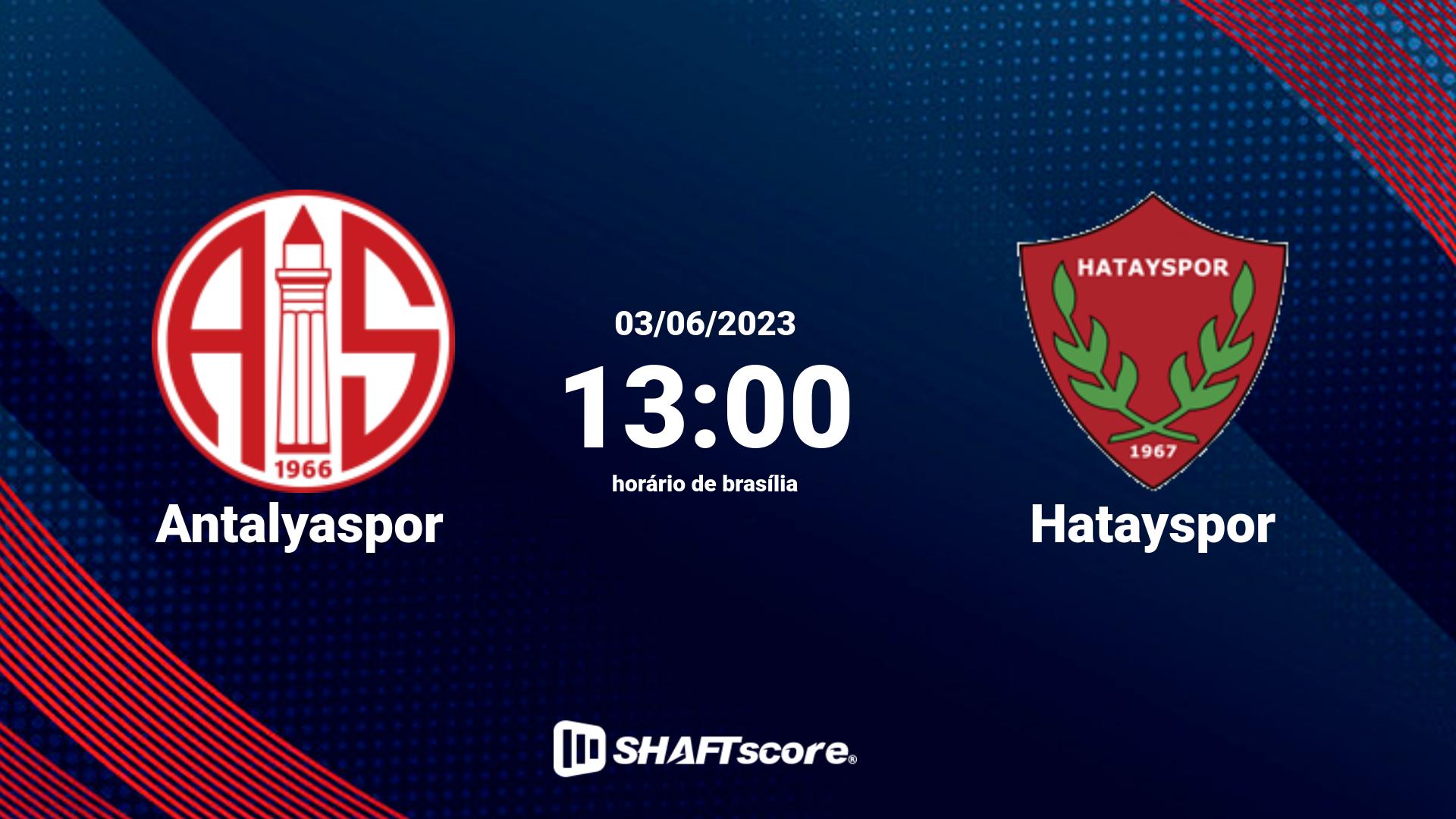 Estatísticas do jogo Antalyaspor vs Hatayspor 03.06 13:00