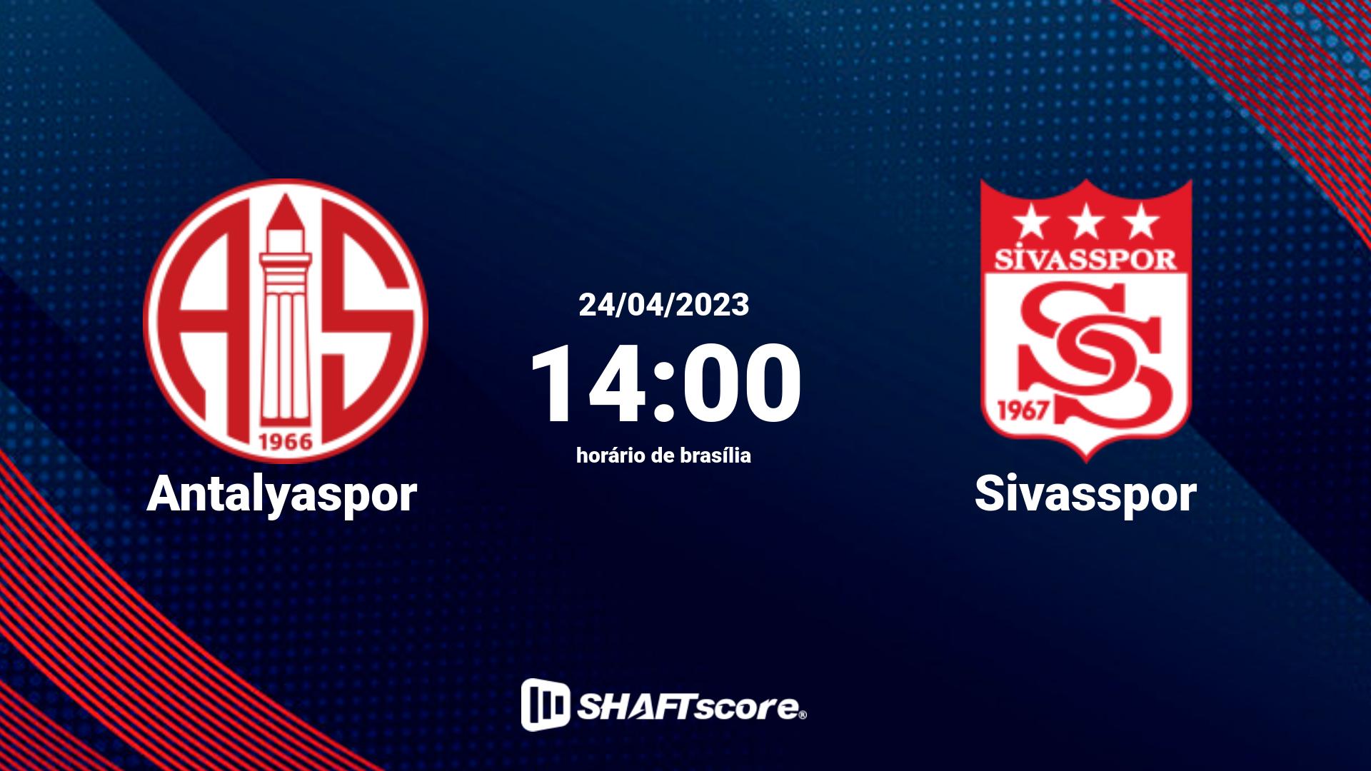 Estatísticas do jogo Antalyaspor vs Sivasspor 24.04 14:00