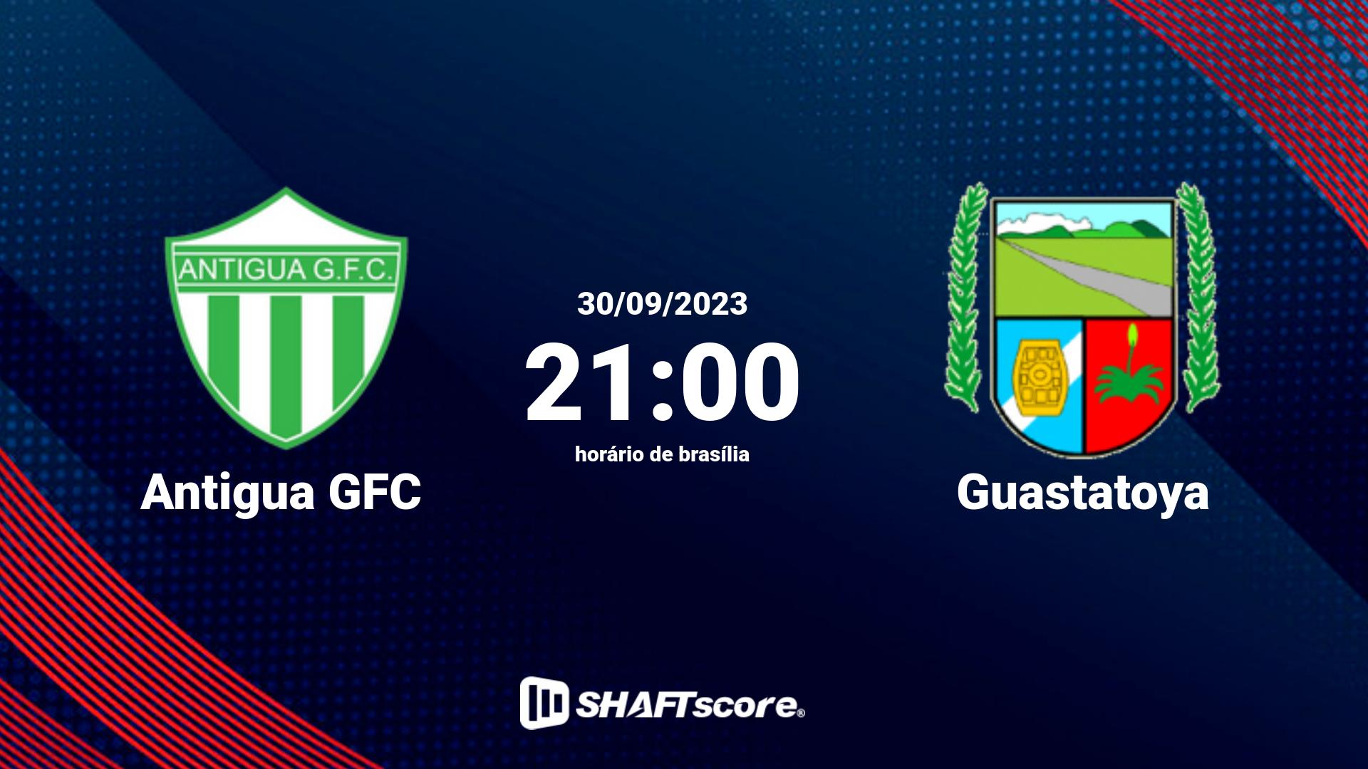 Estatísticas do jogo Antigua GFC vs Guastatoya 30.09 21:00