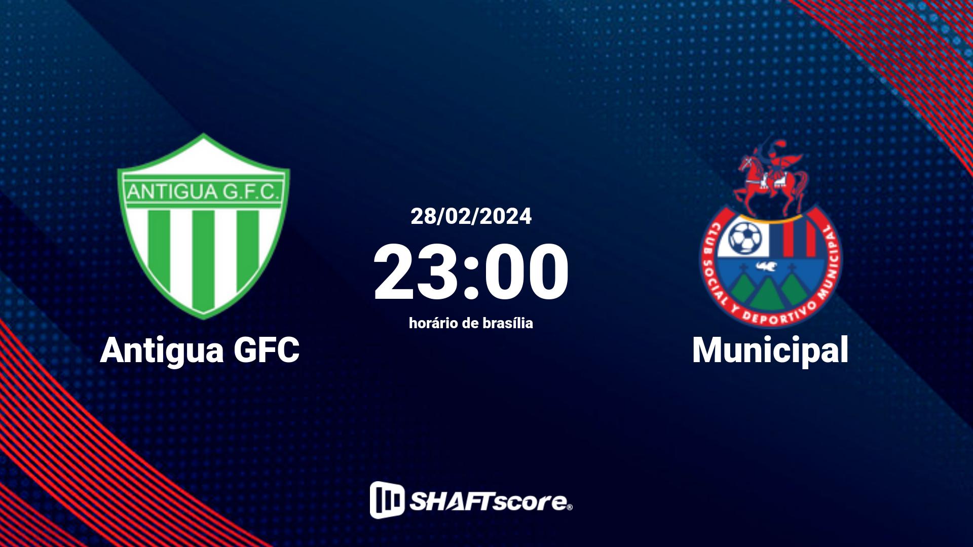 Estatísticas do jogo Antigua GFC vs Municipal 28.02 23:00