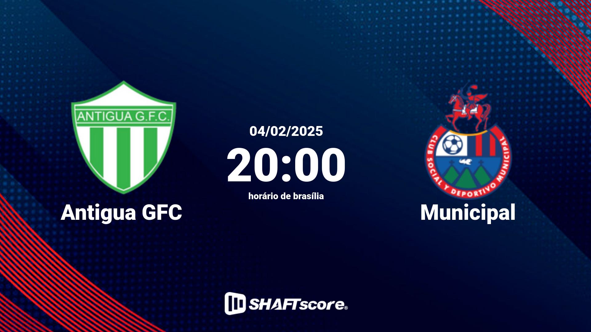 Estatísticas do jogo Antigua GFC vs Municipal 04.02 20:00