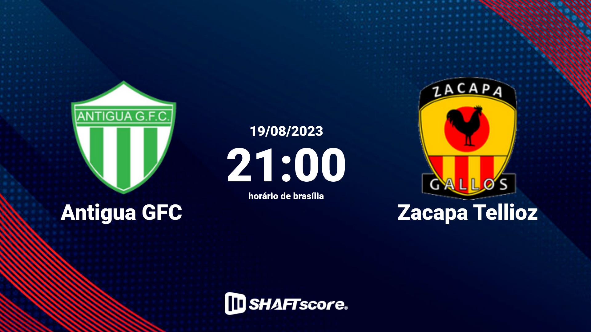 Estatísticas do jogo Antigua GFC vs Zacapa Tellioz 19.08 21:00