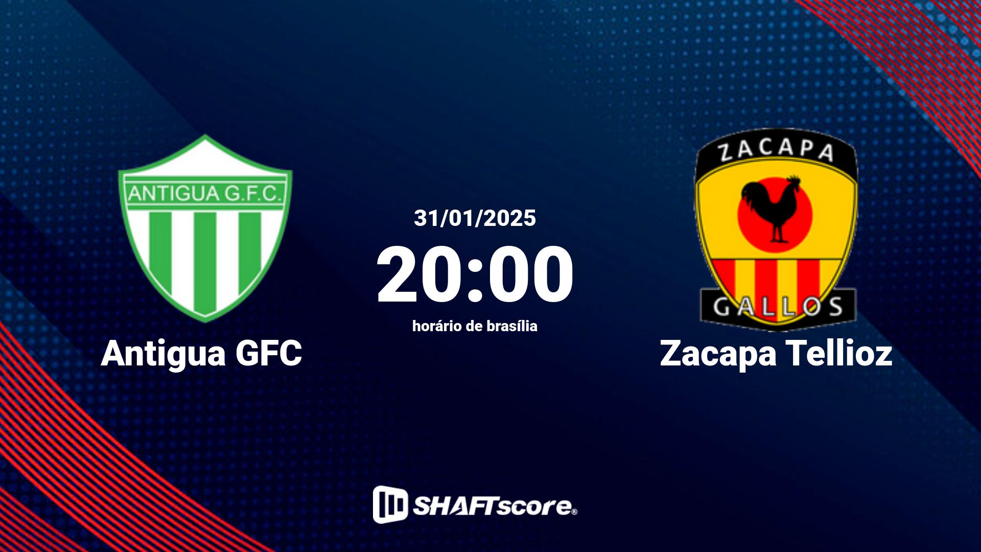 Estatísticas do jogo Antigua GFC vs Zacapa Tellioz 31.01 20:00