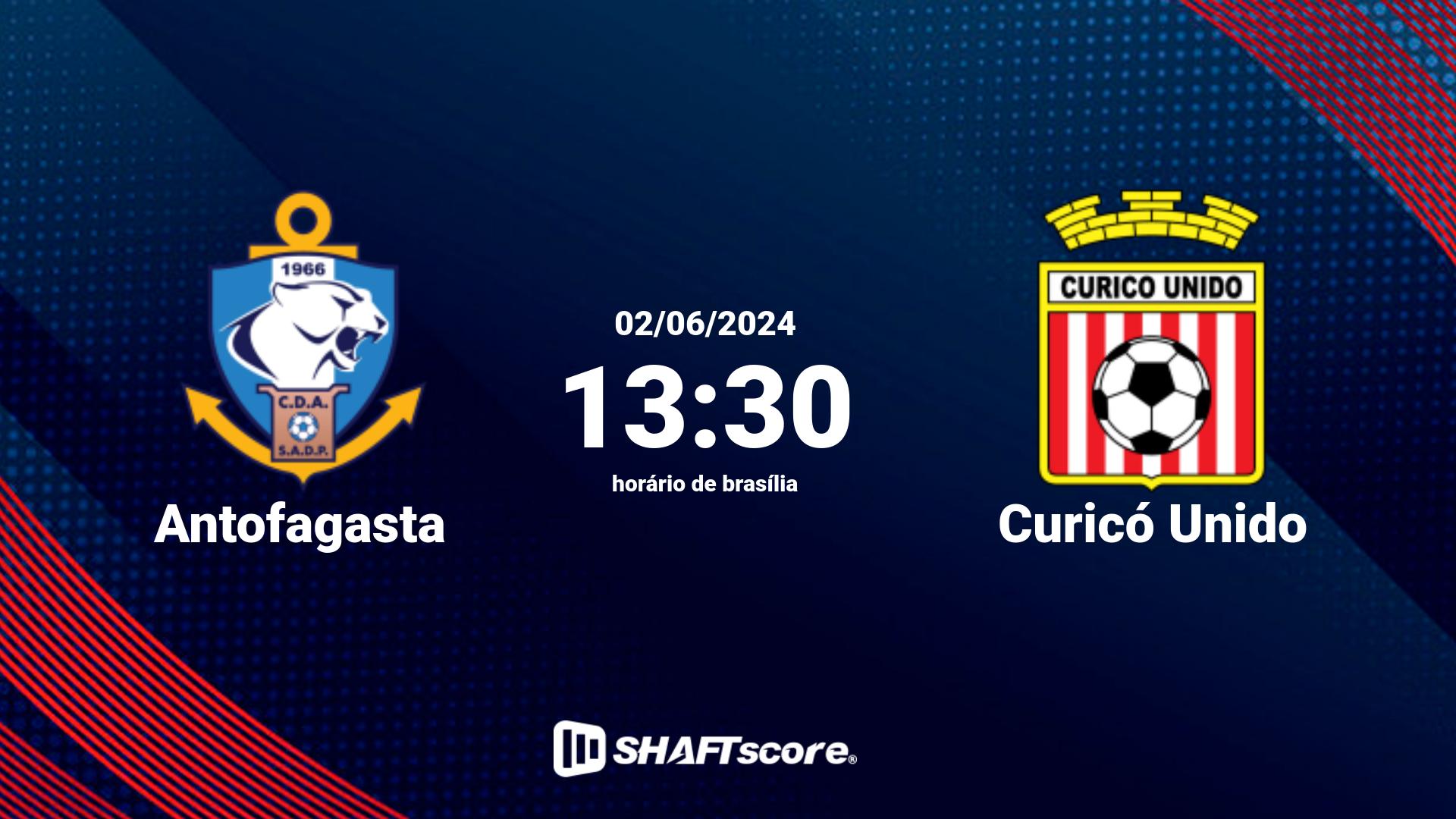 Estatísticas do jogo Antofagasta vs Curicó Unido 02.06 13:30