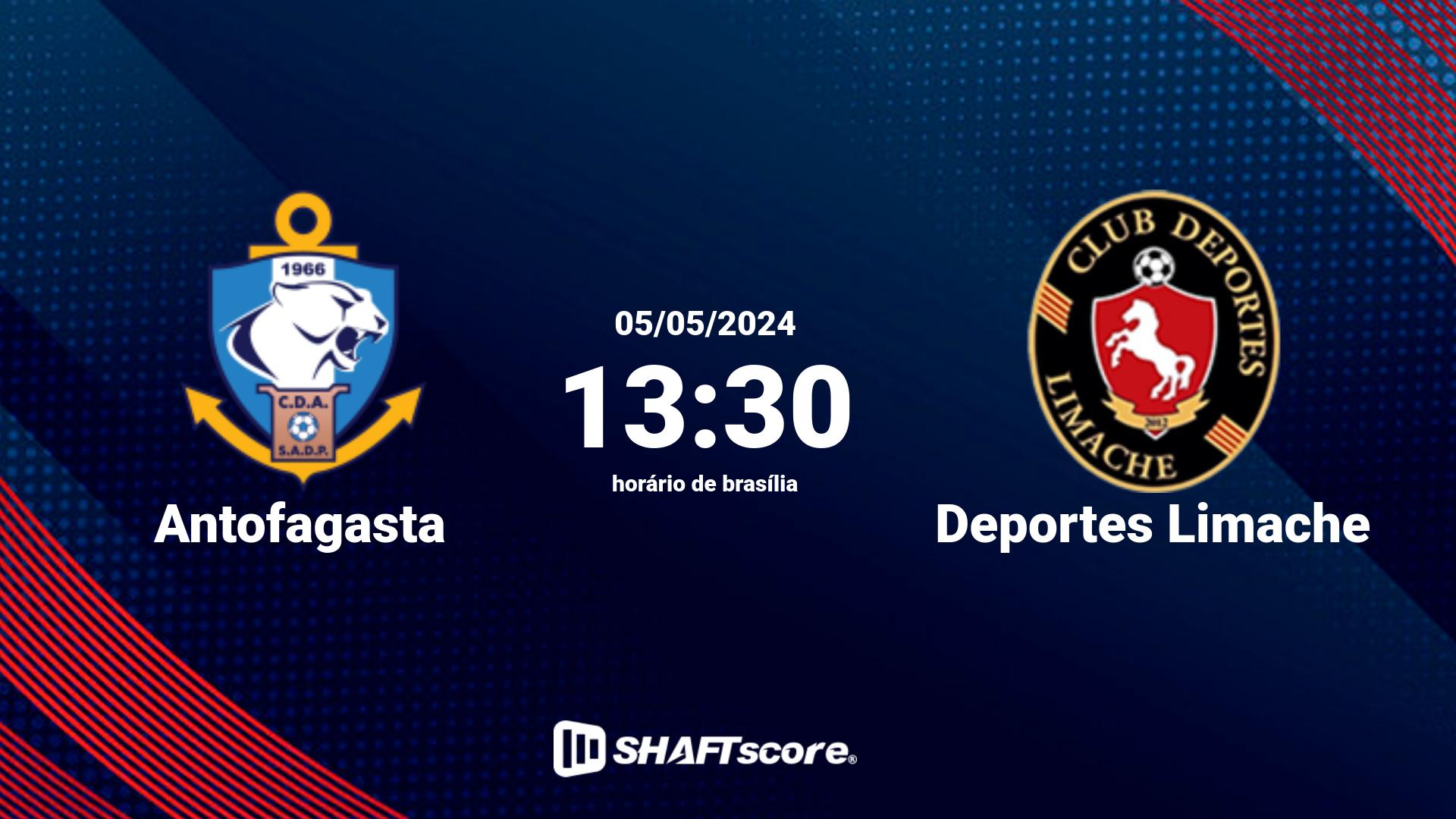 Estatísticas do jogo Antofagasta vs Deportes Limache 05.05 13:30