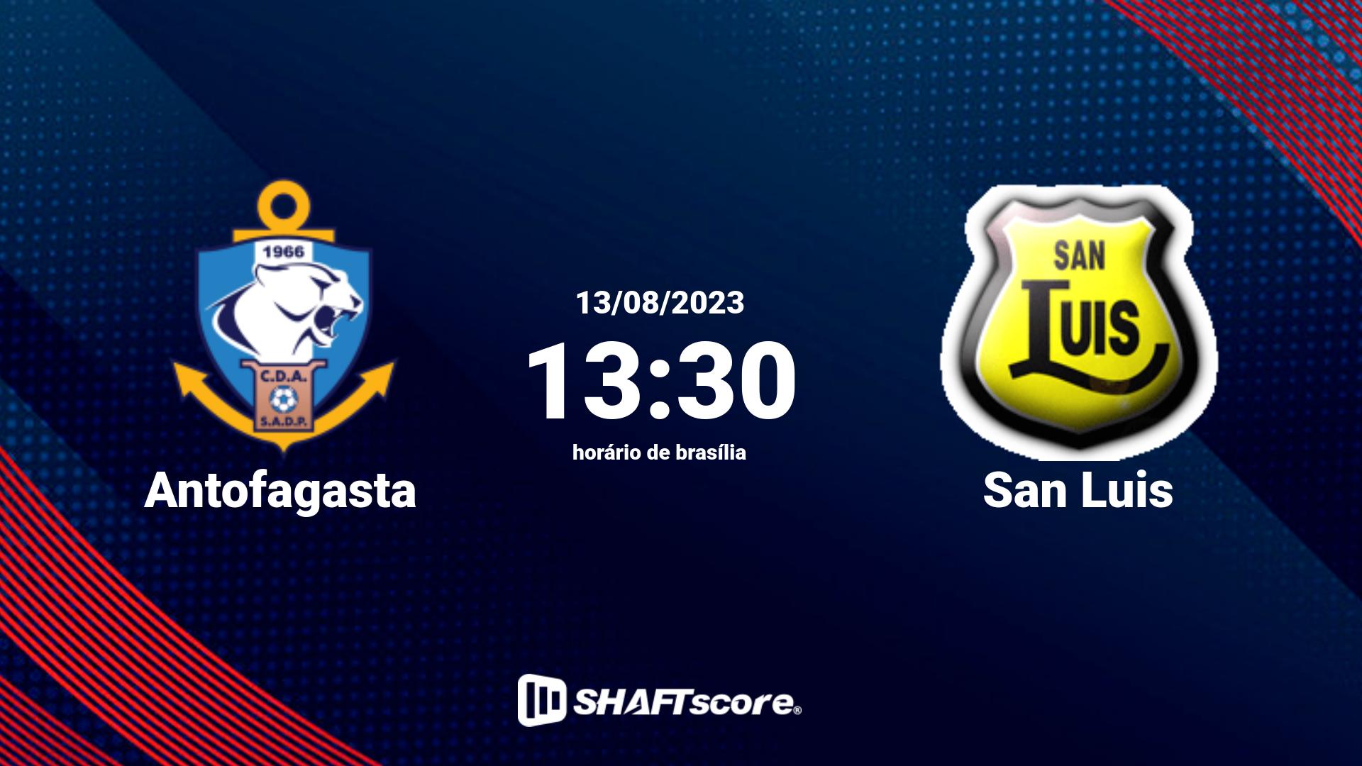 Estatísticas do jogo Antofagasta vs San Luis 13.08 13:30