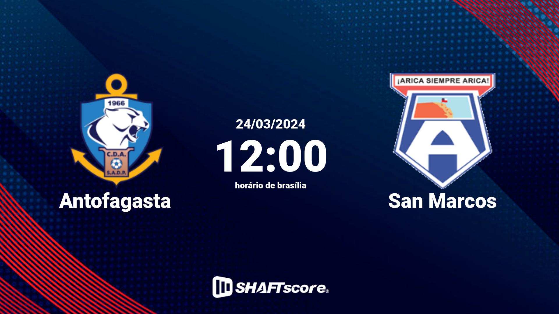 Estatísticas do jogo Antofagasta vs San Marcos 24.03 12:00