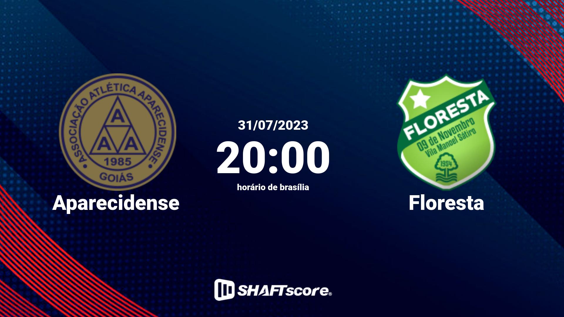 Estatísticas do jogo Aparecidense vs Floresta 31.07 20:00