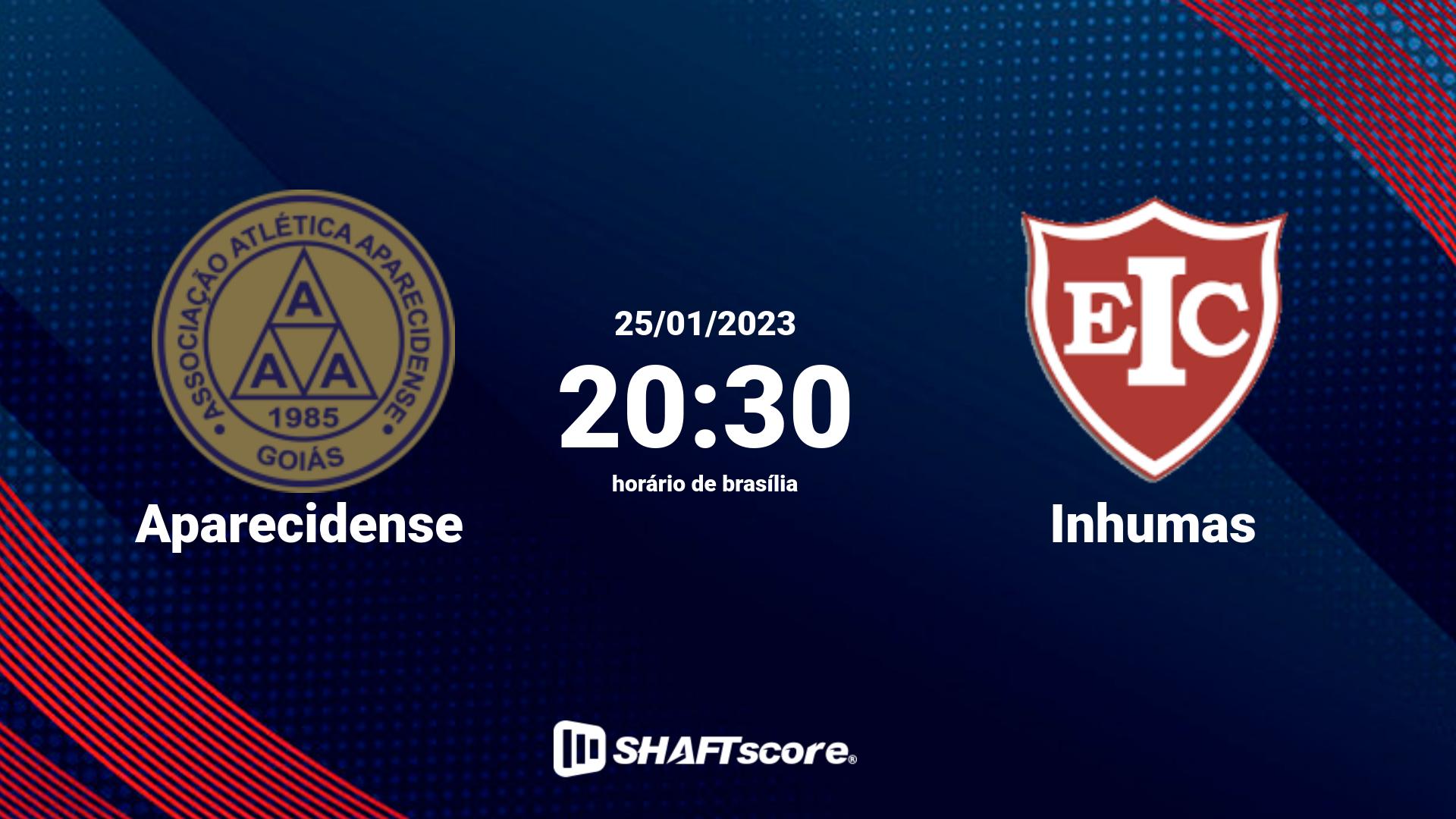 Estatísticas do jogo Aparecidense vs Inhumas 25.01 20:30