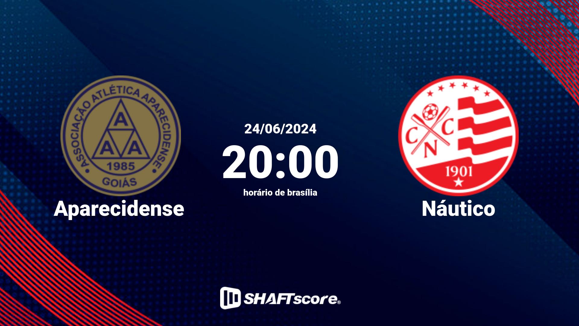 Estatísticas do jogo Aparecidense vs Náutico 24.06 20:00