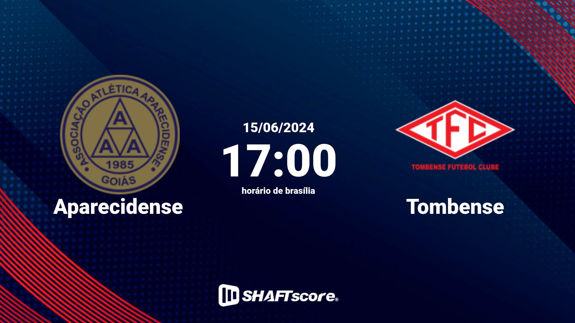 Estatísticas do jogo Aparecidense vs Tombense 15.06 17:00