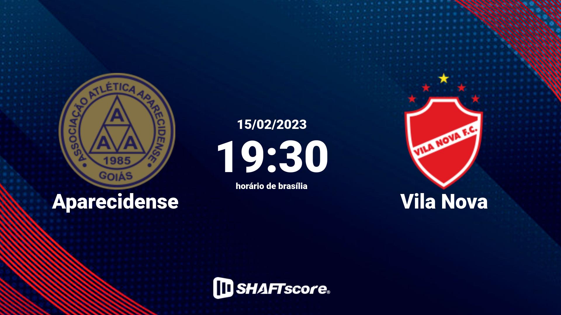 Estatísticas do jogo Aparecidense vs Vila Nova 15.02 19:30