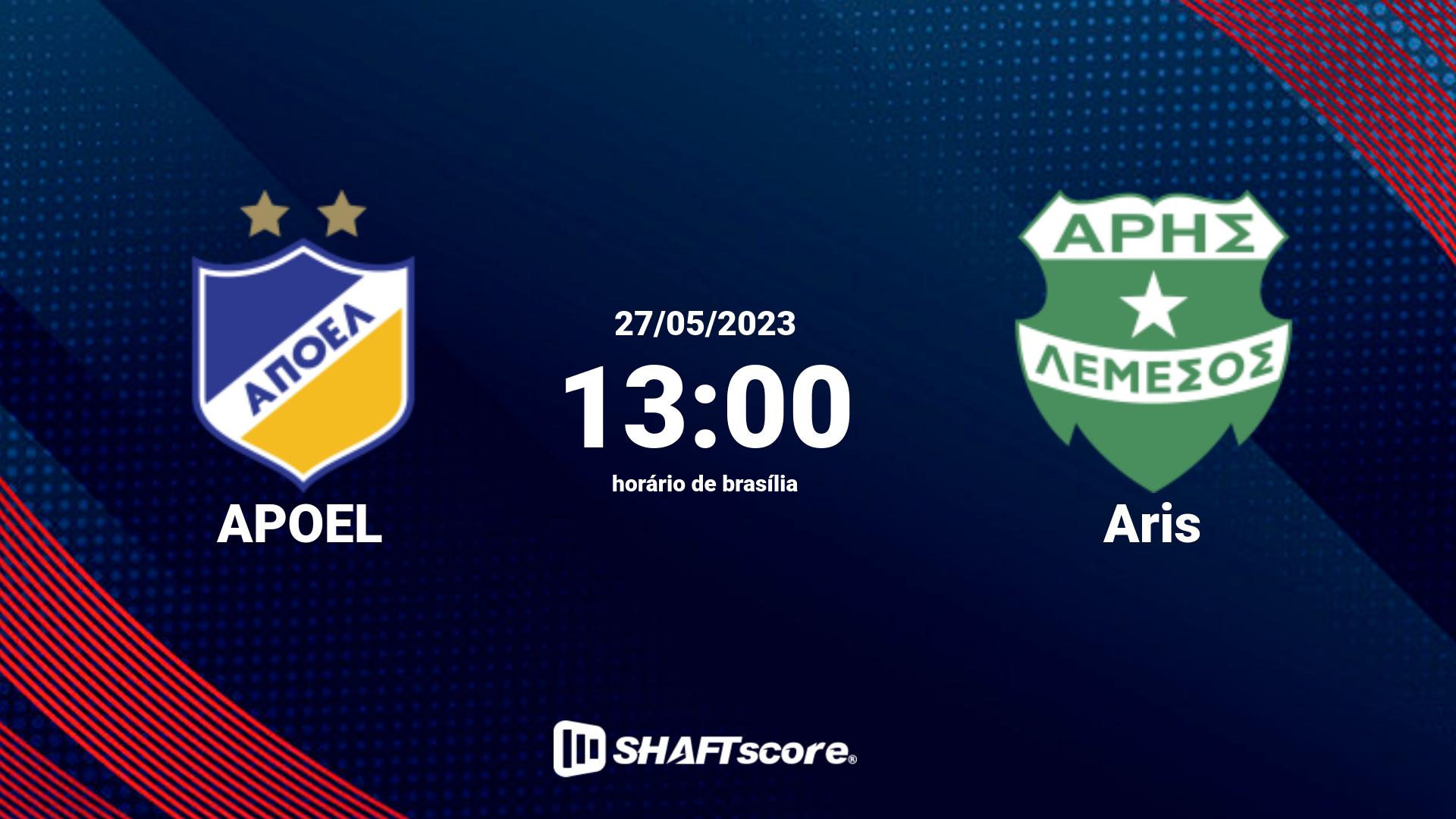 Estatísticas do jogo APOEL vs Aris 27.05 13:00