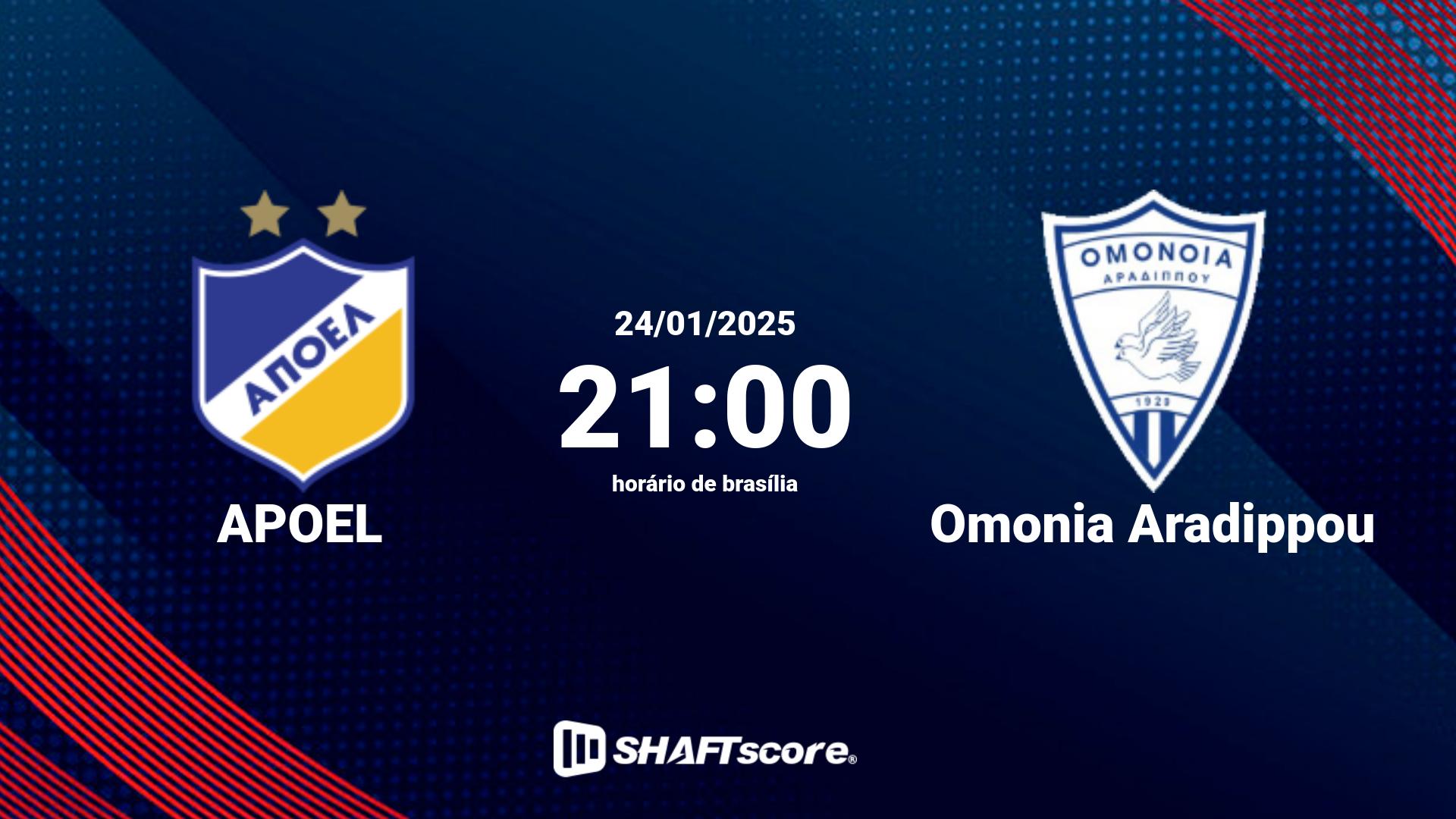 Estatísticas do jogo APOEL vs Omonia Aradippou 24.01 21:00