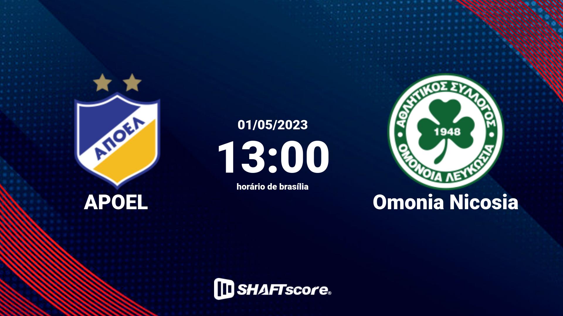 Estatísticas do jogo APOEL vs Omonia Nicosia 01.05 13:00