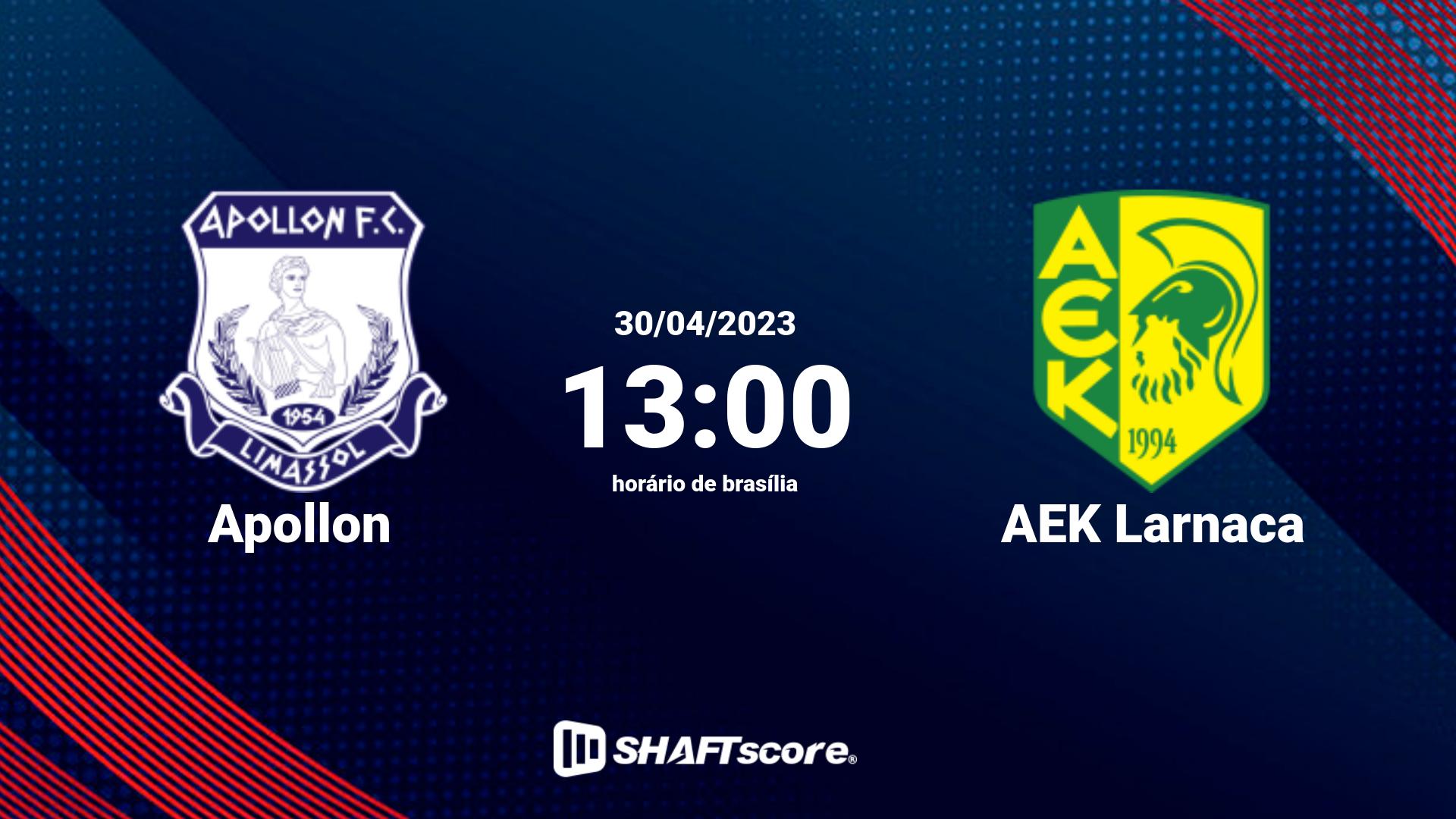 Estatísticas do jogo Apollon vs AEK Larnaca 30.04 13:00