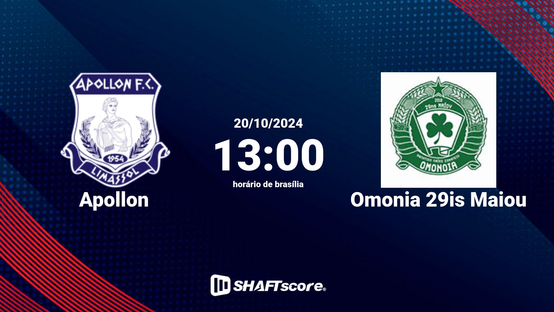 Estatísticas do jogo Apollon vs Omonia 29is Maiou 20.10 13:00