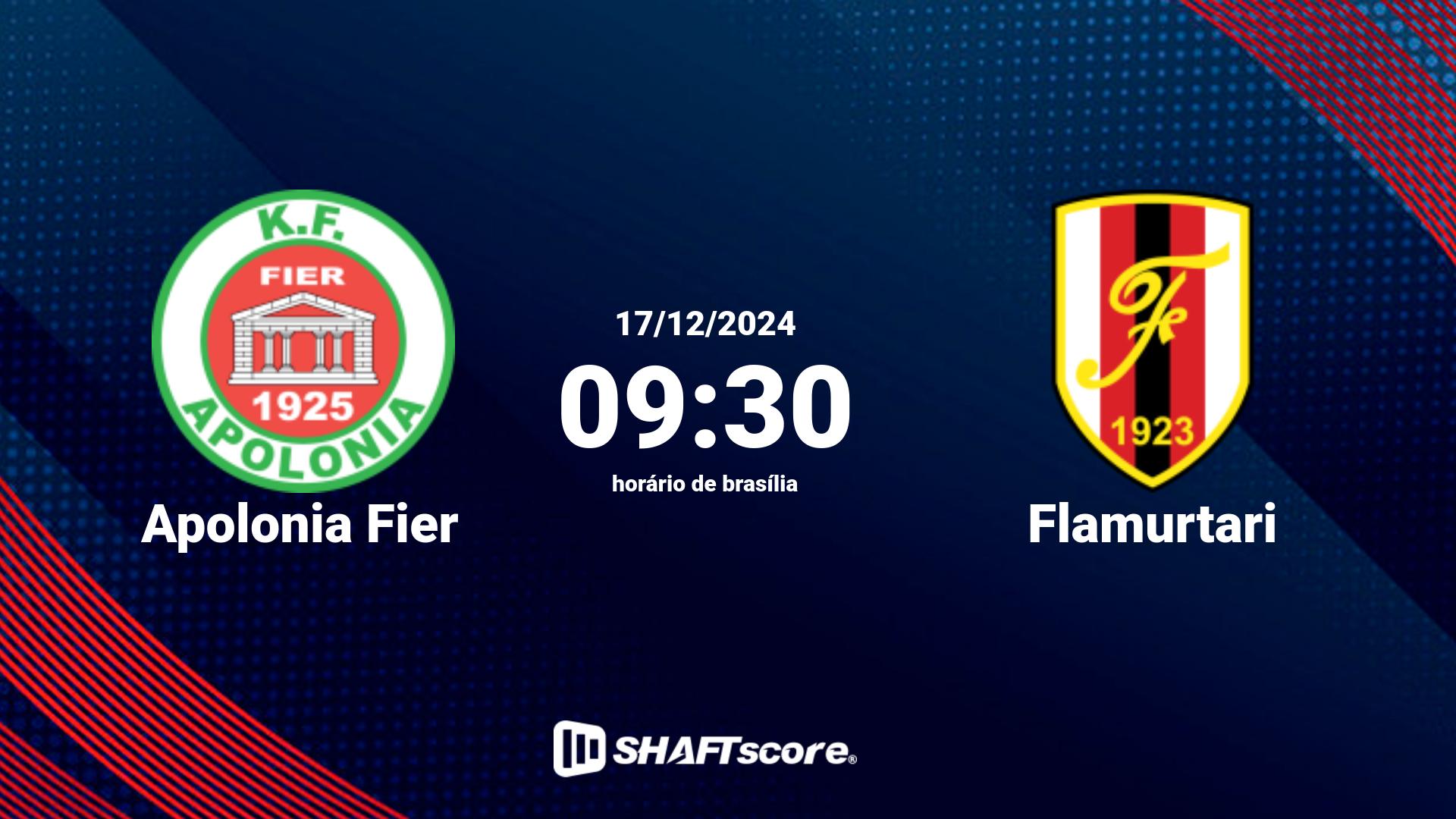 Estatísticas do jogo Apolonia Fier vs Flamurtari 17.12 09:30