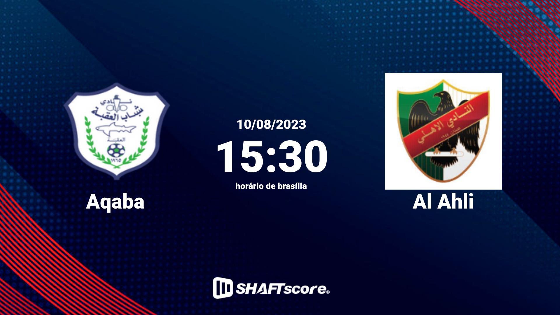 Estatísticas do jogo Aqaba vs Al Ahli 10.08 15:30