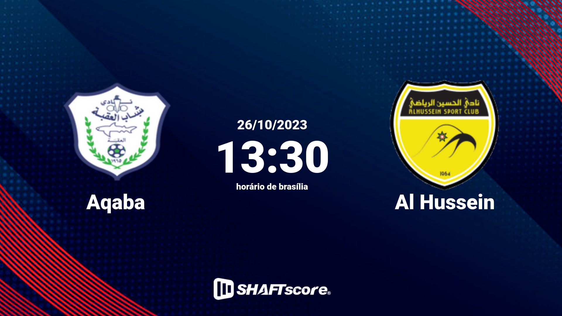 Estatísticas do jogo Aqaba vs Al Hussein 26.10 13:30