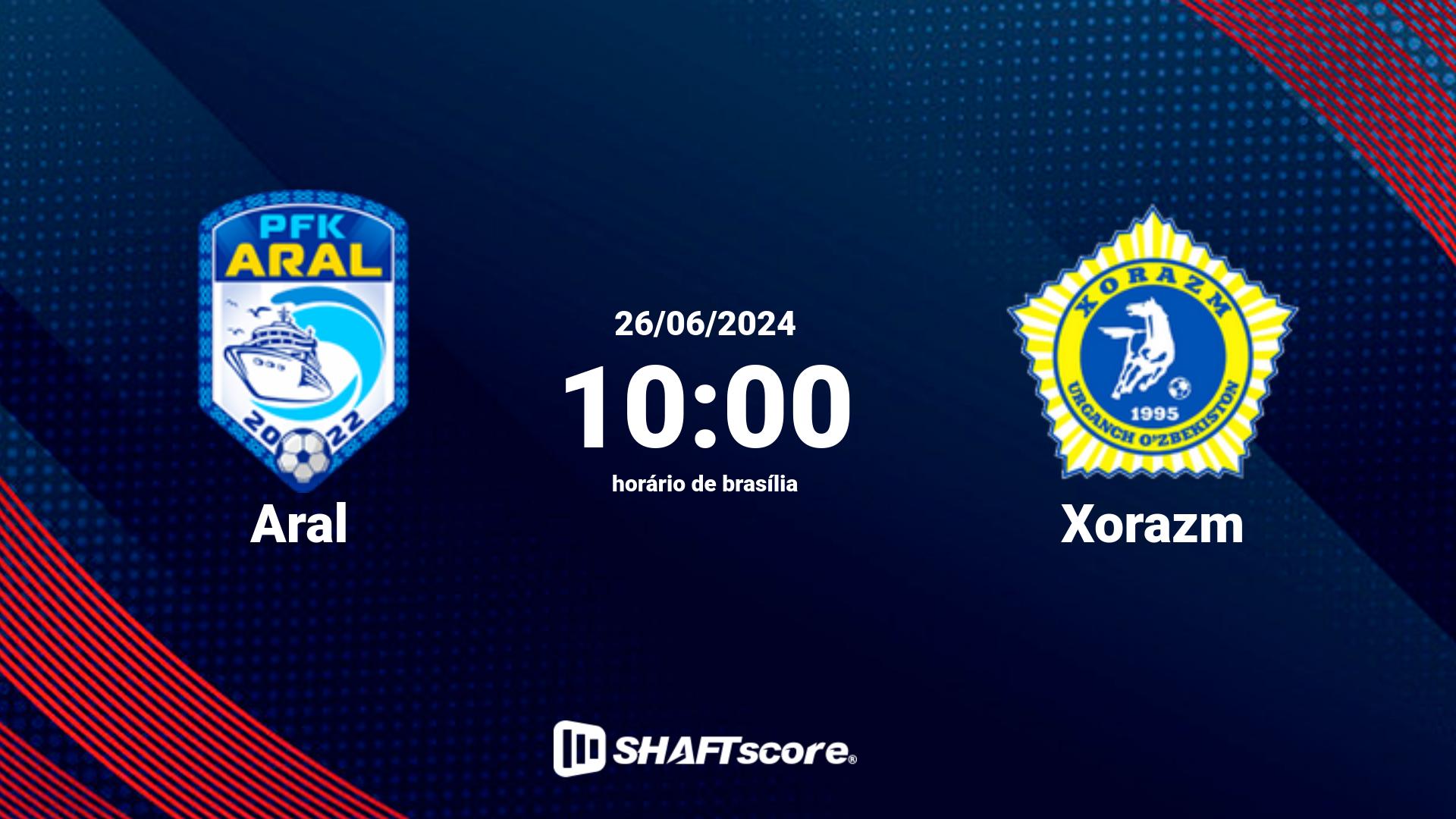 Estatísticas do jogo Aral vs Xorazm 26.06 10:00