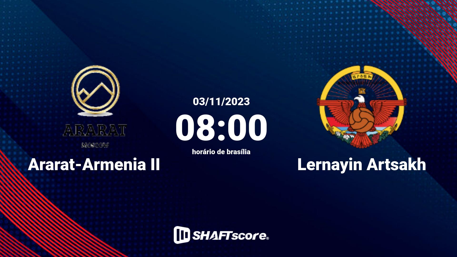 Estatísticas do jogo Ararat-Armenia II vs Lernayin Artsakh 03.11 08:00