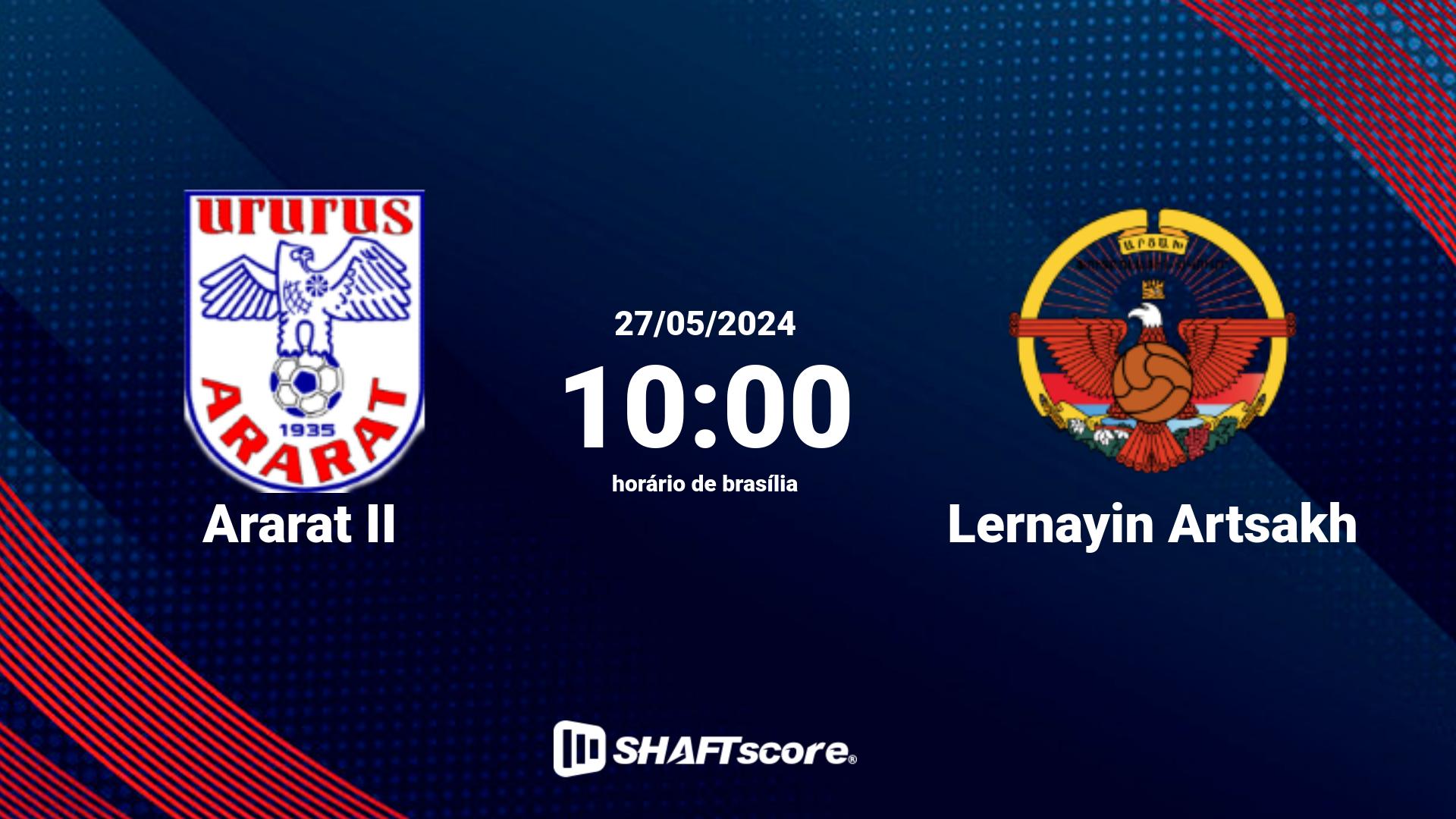 Estatísticas do jogo Ararat II vs Lernayin Artsakh 27.05 10:00