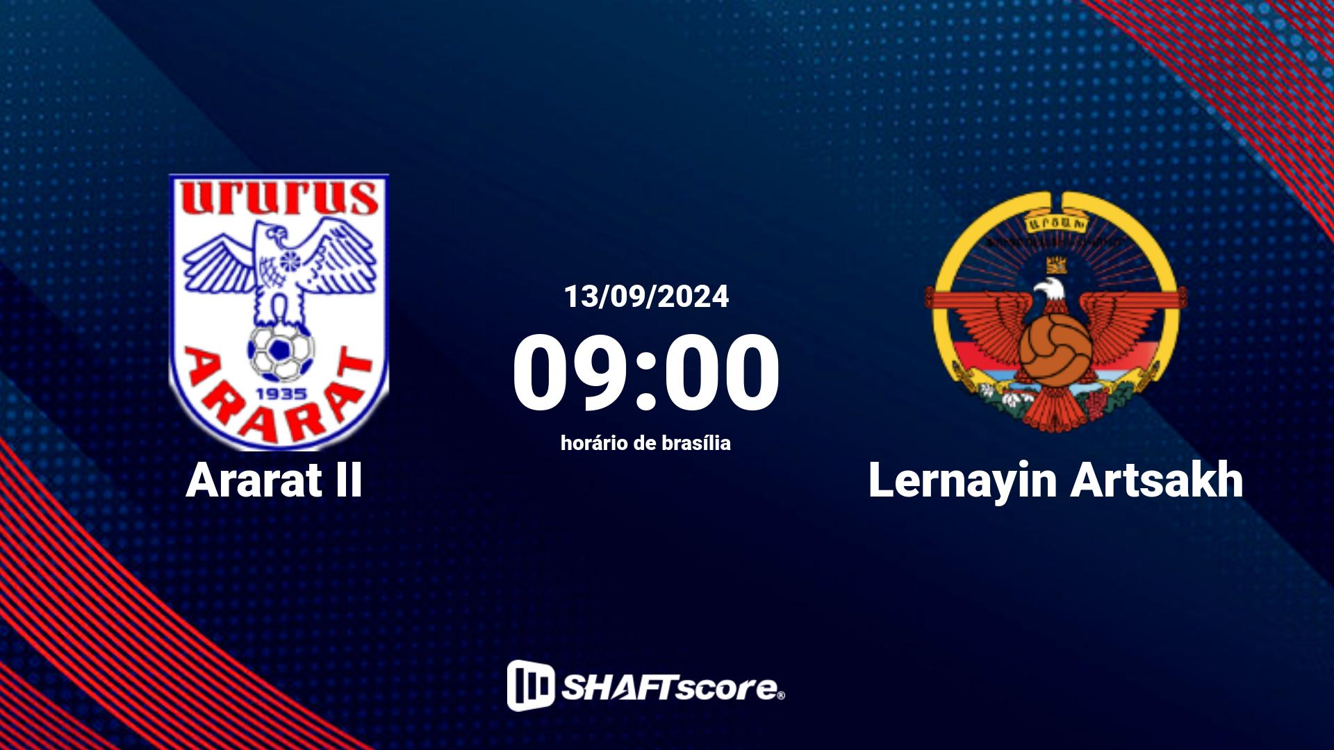 Estatísticas do jogo Ararat II vs Lernayin Artsakh 13.09 09:00