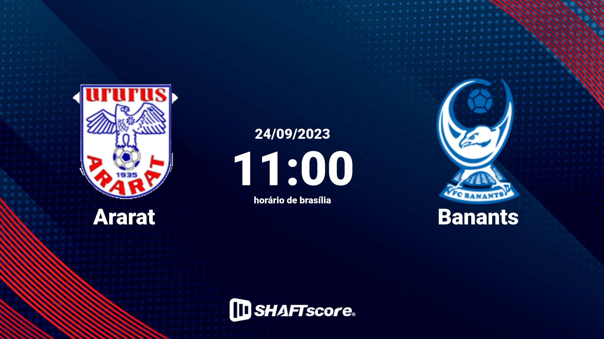 Estatísticas do jogo Ararat vs Banants 24.09 11:00