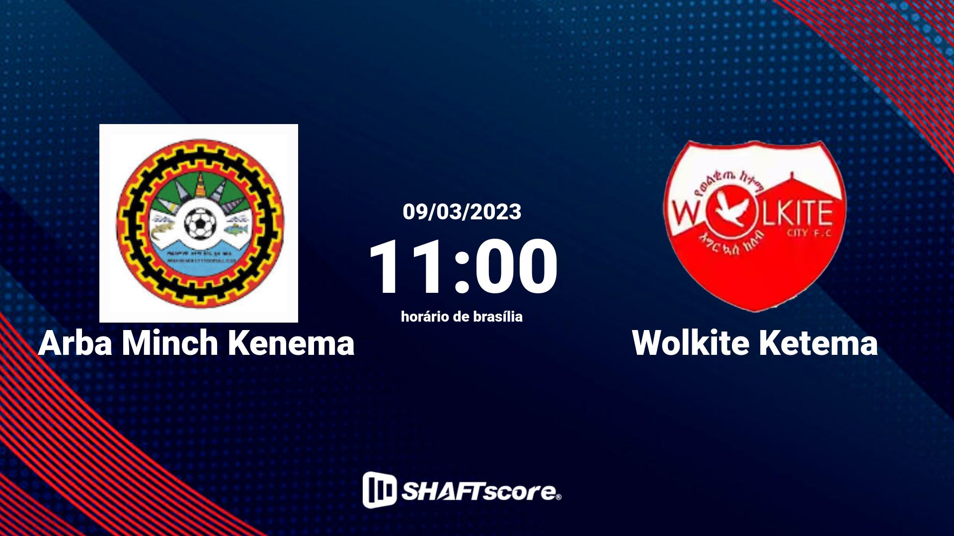 Estatísticas do jogo Arba Minch Kenema vs Wolkite Ketema 09.03 11:00