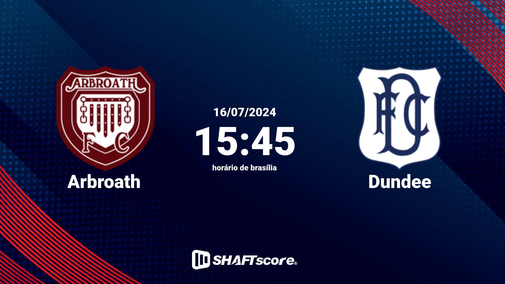 Estatísticas do jogo Arbroath vs Dundee 16.07 15:45