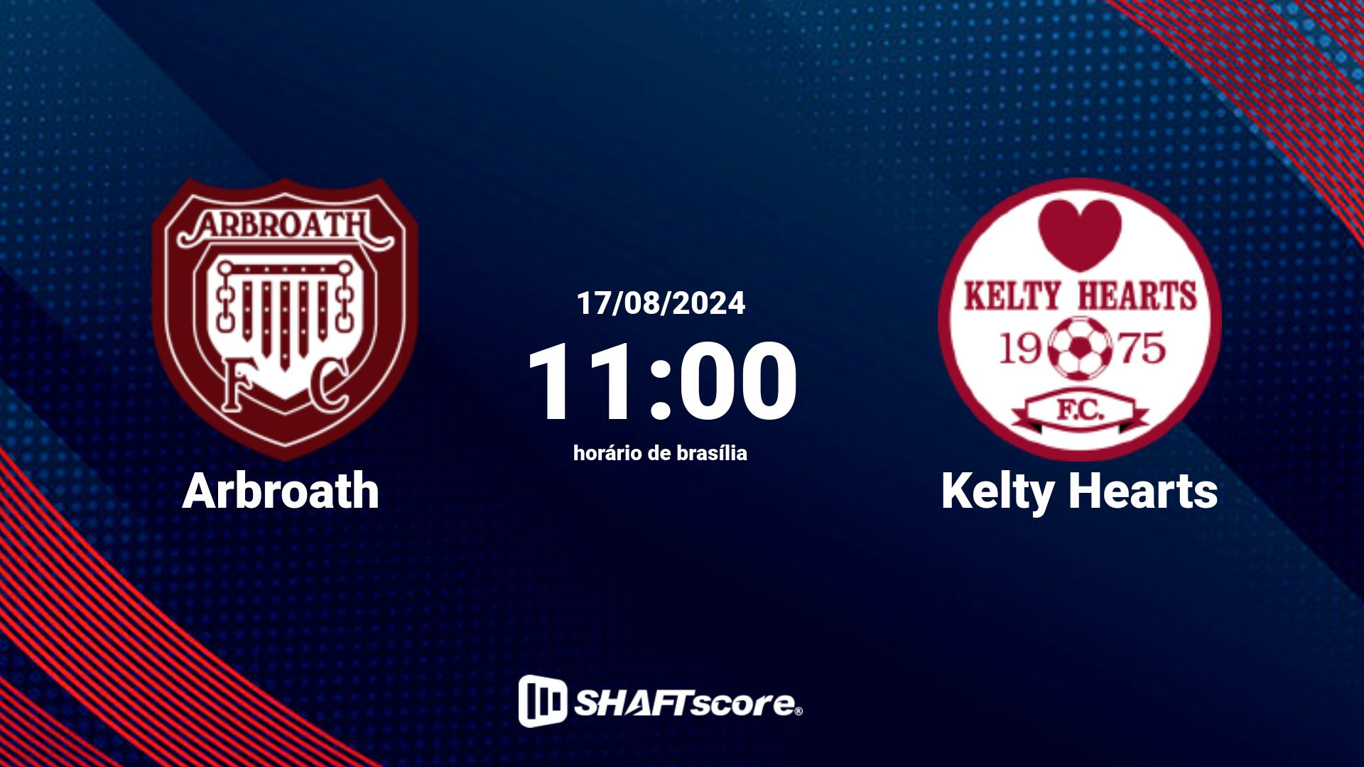 Estatísticas do jogo Arbroath vs Kelty Hearts 17.08 11:00