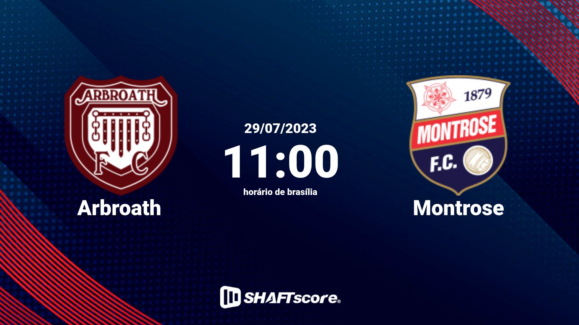 Estatísticas do jogo Arbroath vs Montrose 29.07 11:00