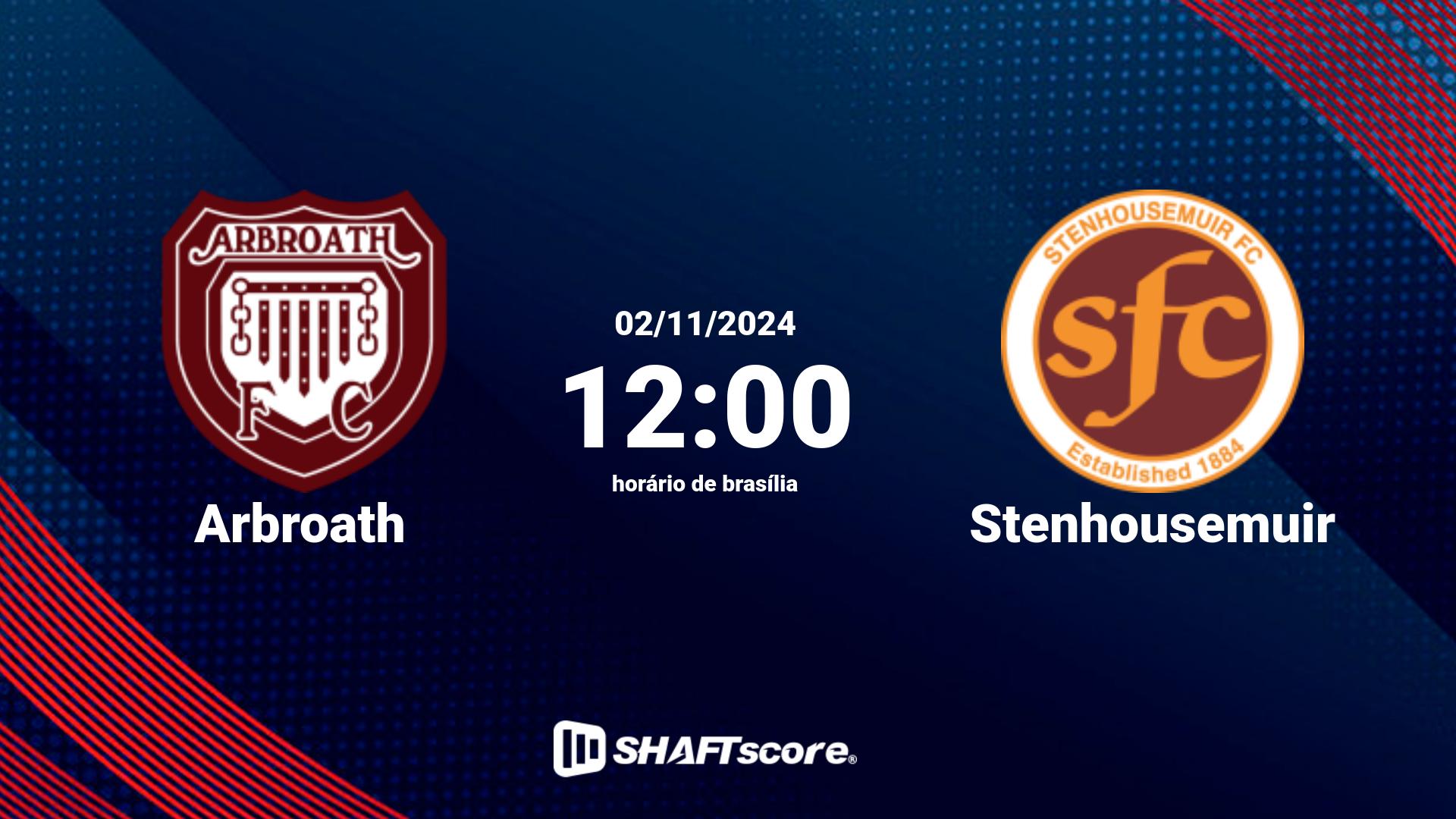 Estatísticas do jogo Arbroath vs Stenhousemuir 02.11 12:00