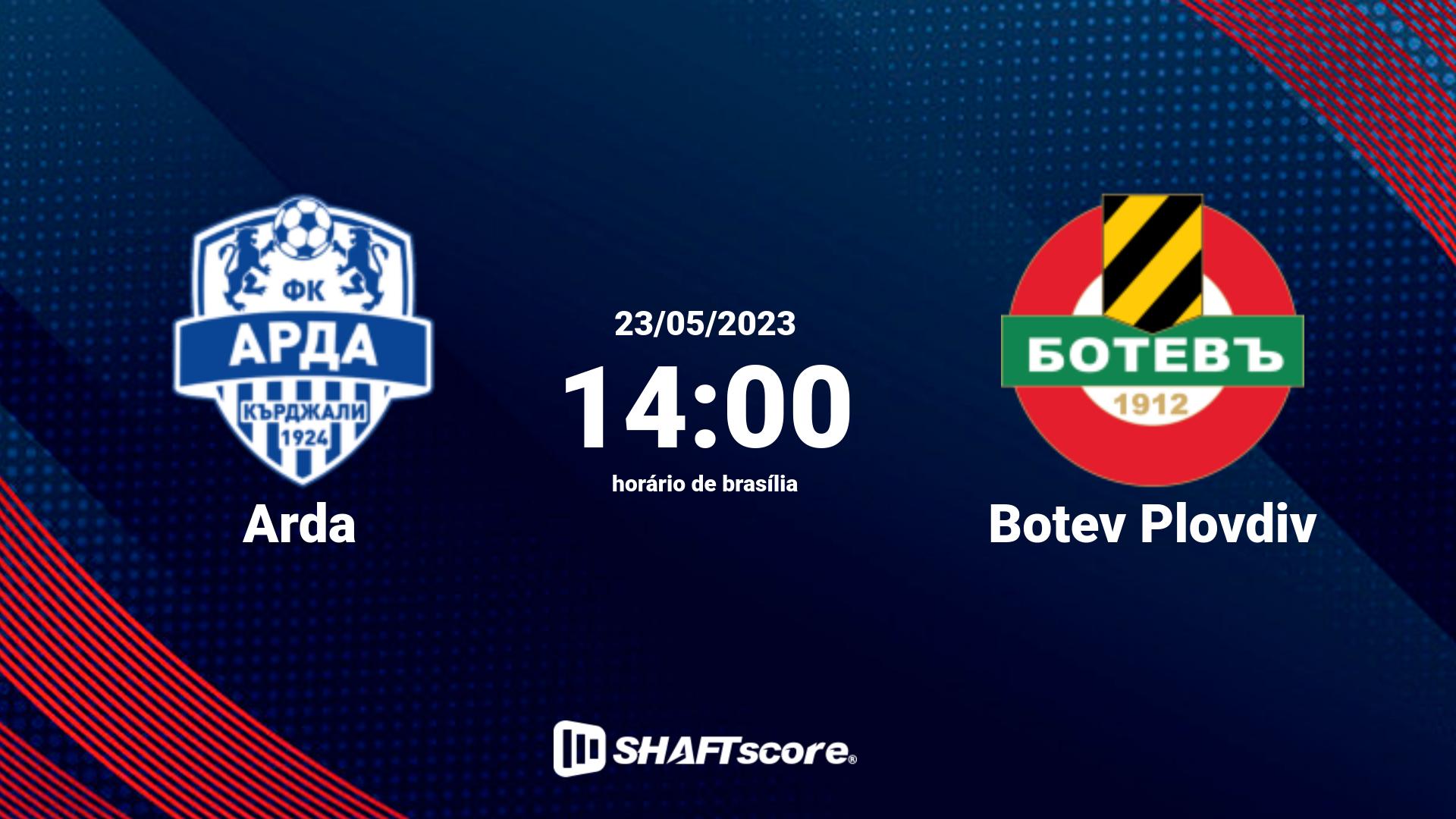 Estatísticas do jogo Arda vs Botev Plovdiv 23.05 14:00