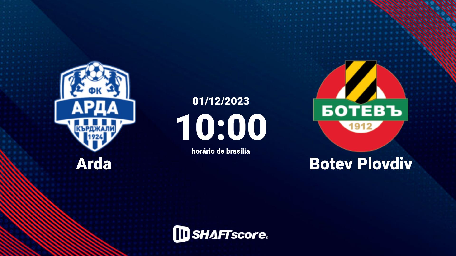 Estatísticas do jogo Arda vs Botev Plovdiv 01.12 10:00