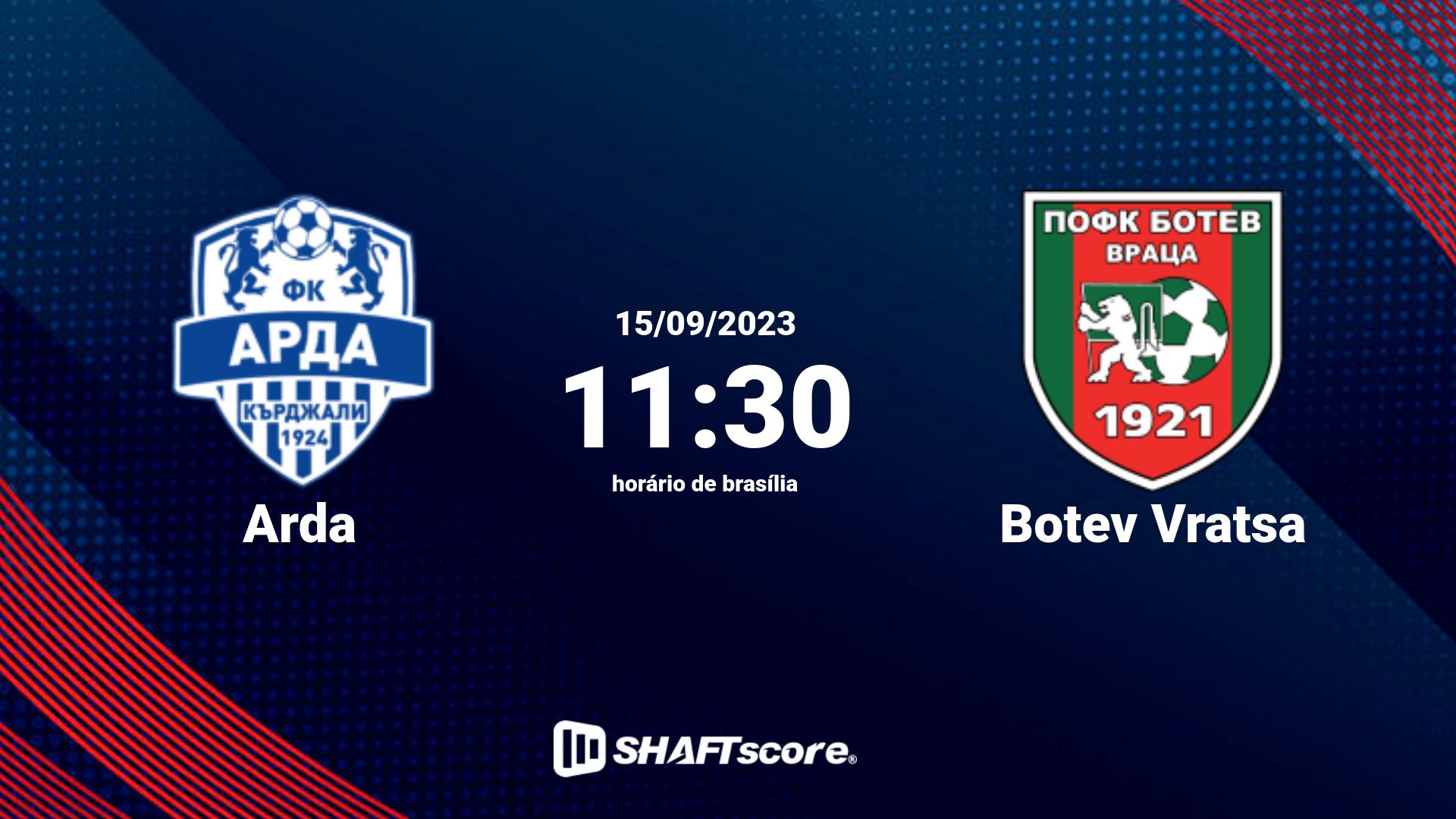 Estatísticas do jogo Arda vs Botev Vratsa 15.09 11:30