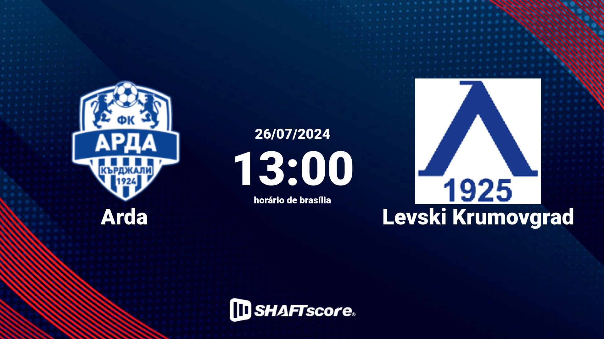 Estatísticas do jogo Arda vs Levski Krumovgrad 26.07 13:00