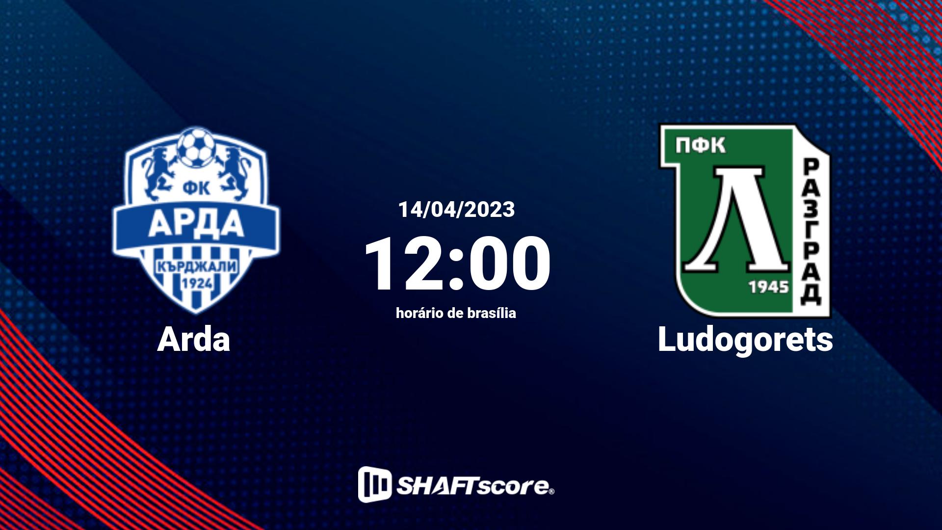 Estatísticas do jogo Arda vs Ludogorets 14.04 12:00