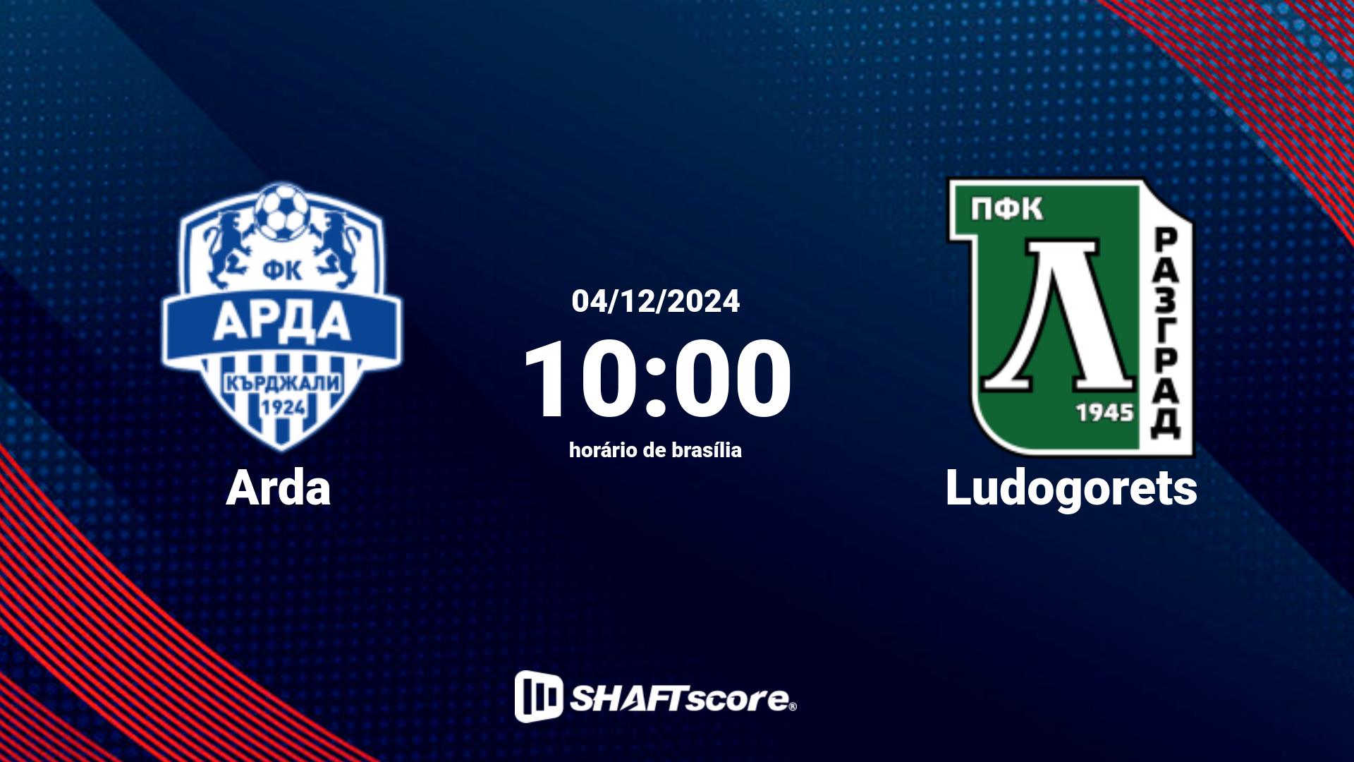 Estatísticas do jogo Arda vs Ludogorets 04.12 10:00