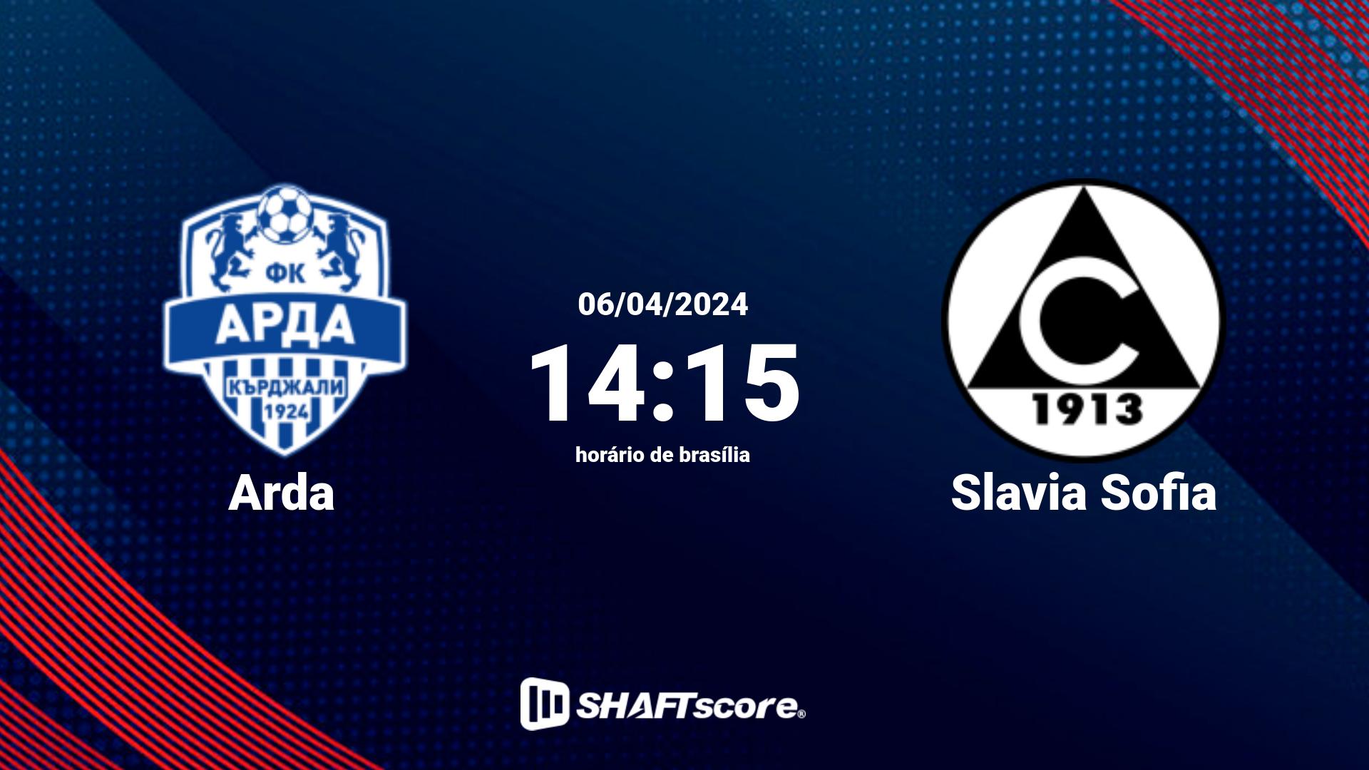 Estatísticas do jogo Arda vs Slavia Sofia 06.04 14:15