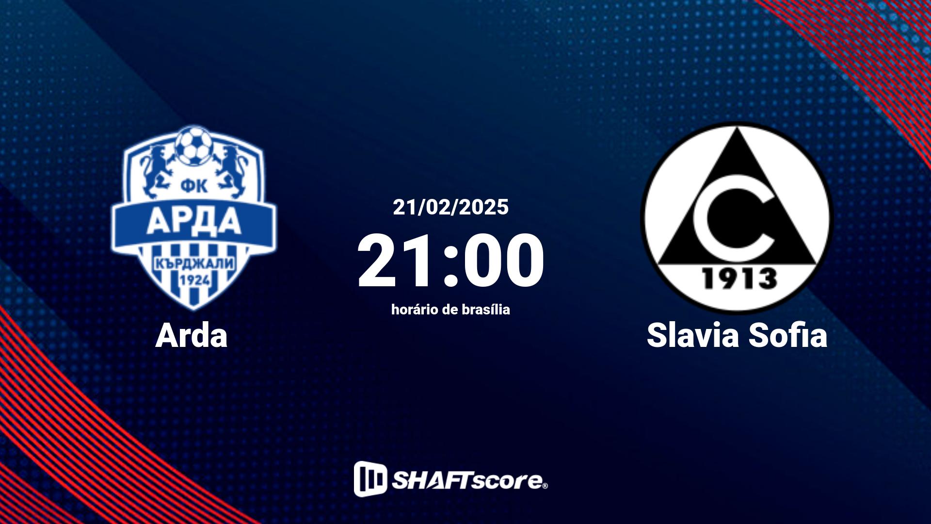 Estatísticas do jogo Arda vs Slavia Sofia 21.02 21:00