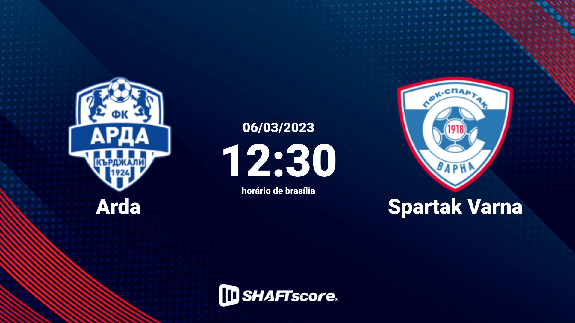 Estatísticas do jogo Arda vs Spartak Varna 06.03 12:30