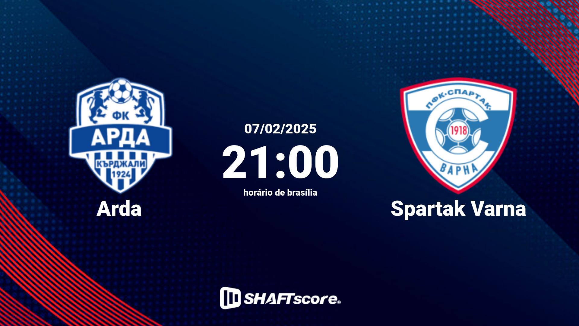 Estatísticas do jogo Arda vs Spartak Varna 07.02 21:00