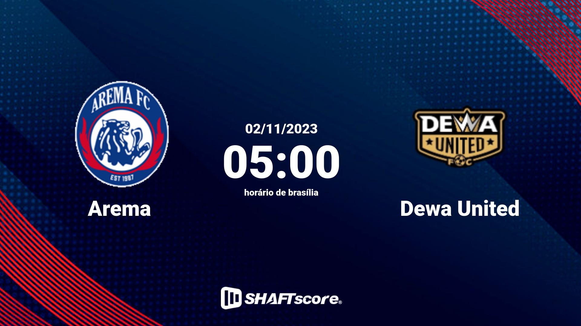 Estatísticas do jogo Arema vs Dewa United 02.11 05:00