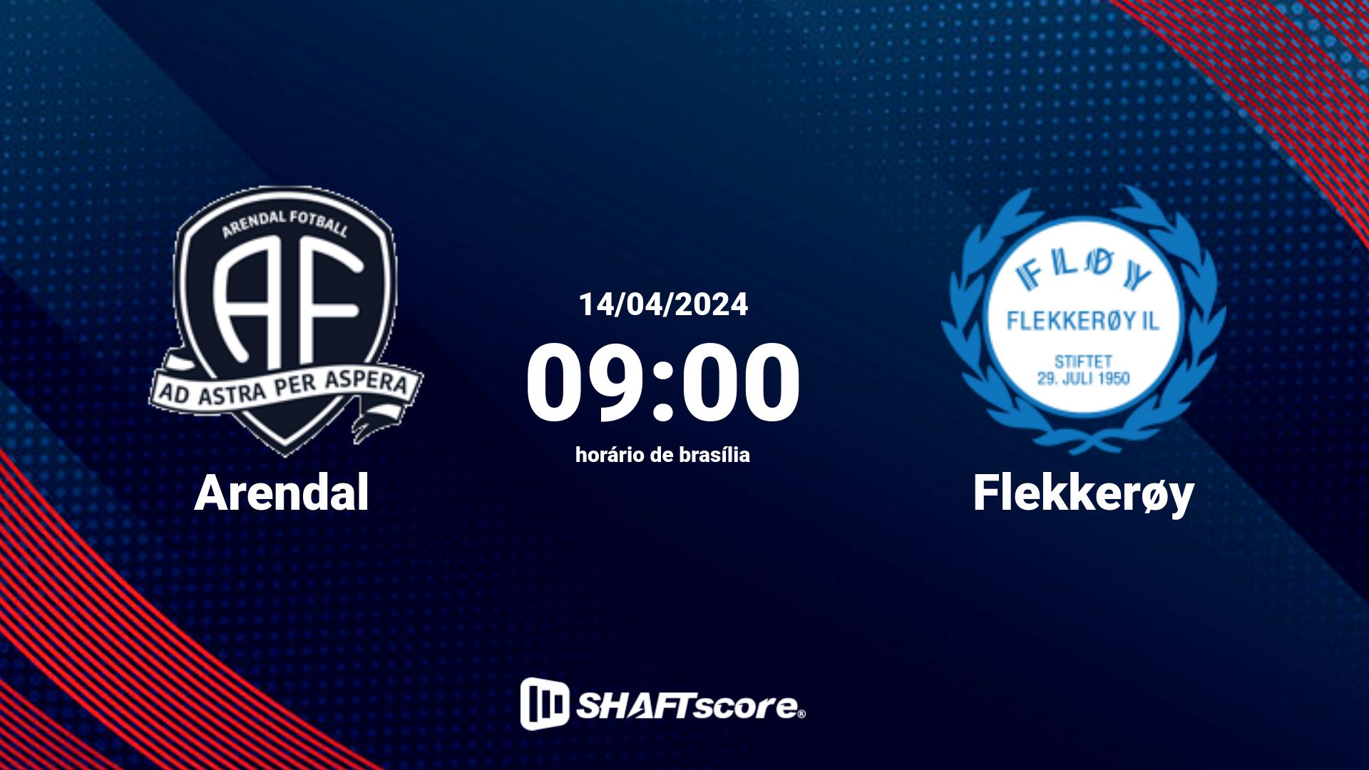 Estatísticas do jogo Arendal vs Flekkerøy 14.04 09:00