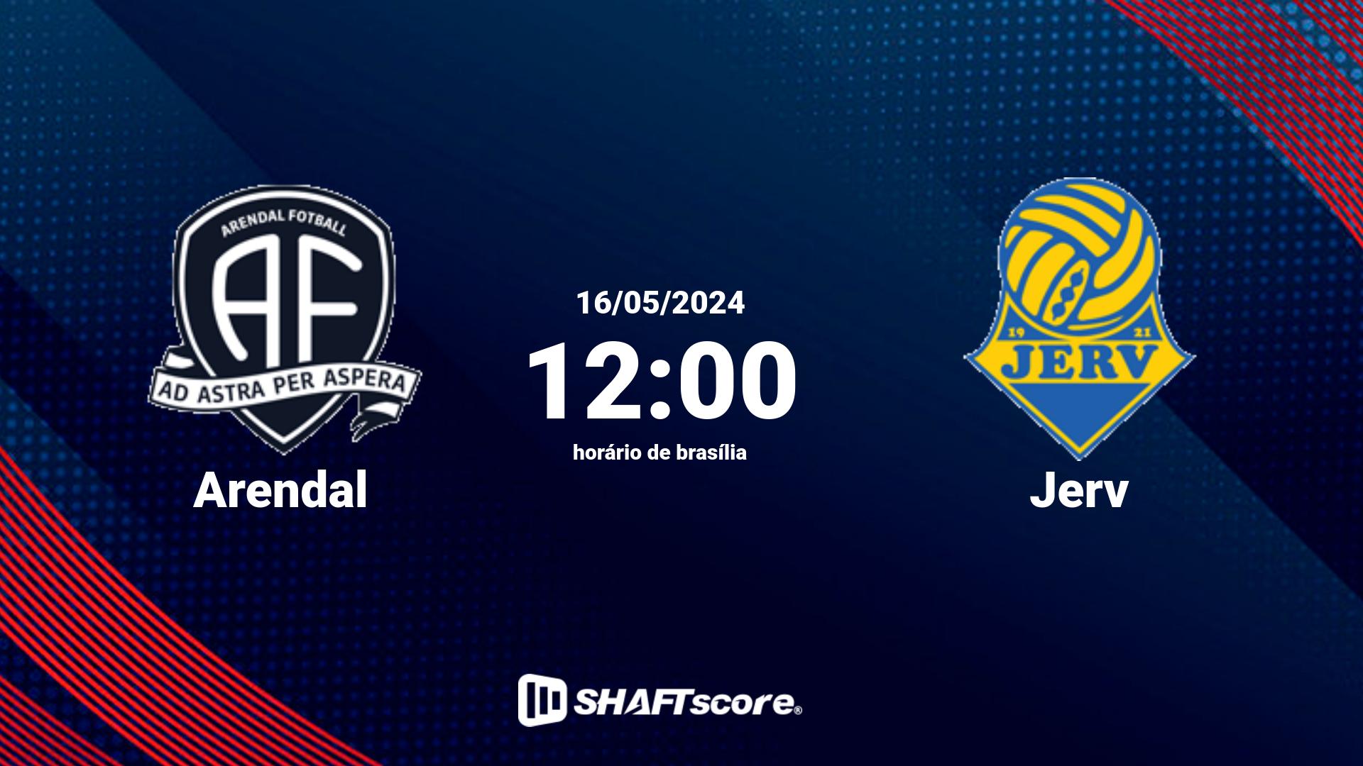 Estatísticas do jogo Arendal vs Jerv 16.05 12:00