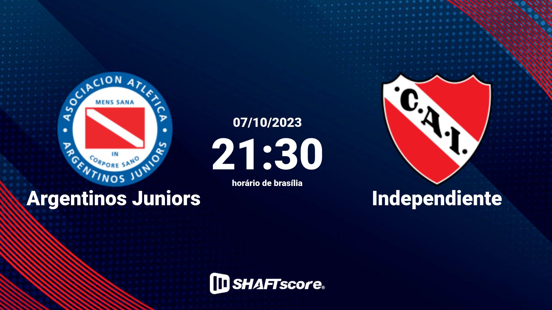 Estatísticas do jogo Argentinos Juniors vs Independiente 07.10 21:30